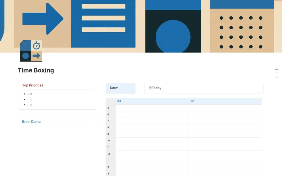 Time Boxing template in Notion